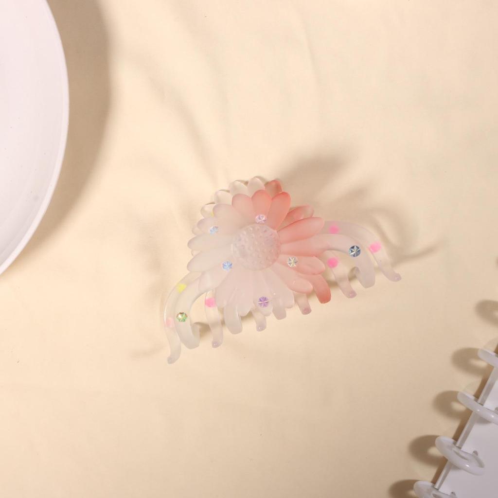 Verlaufende Blume Haarklammer: Transparente Gelee-Farbe Schleife Haaraccessoire für Frauen