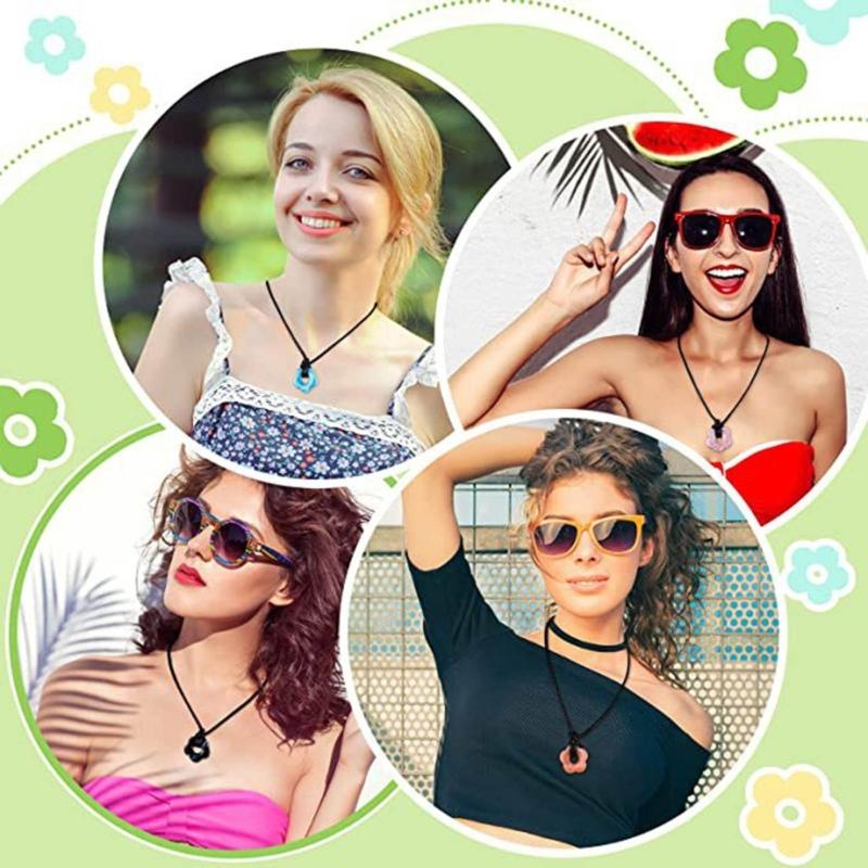 Unique Hollowed-Out Flower Pendant Necklaces Acrylic Material Flower Jewelry Pendant Choker Suitable for Any Occasion