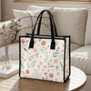 Floral Print Ladies Casual Daily Tote Bag Fashion Lightweight Portable Shopping Shoulder Bag for Women