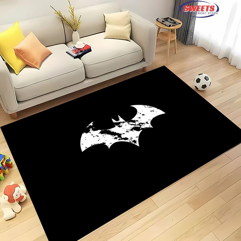 Tapis Logo DC Batman Nouvelle Sortie ! Tapis pour Salon Chambre d'Enfants, Zones de Chevet et de Bureau, Tapis Durable Lavable en Machine