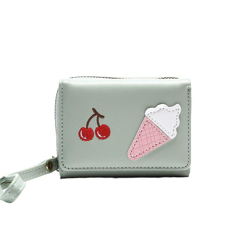 Wallet Women's Short New Ice Cream Cherry Simple Large Capacity Change Bag WaIIet