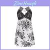Satin Lingerie Set With Deep V Neck And Padded Sleeveless Nightgown For Home Use