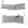 Kitchen Cabinet Set, Kalmar, 11-Piece, Concrete Gray