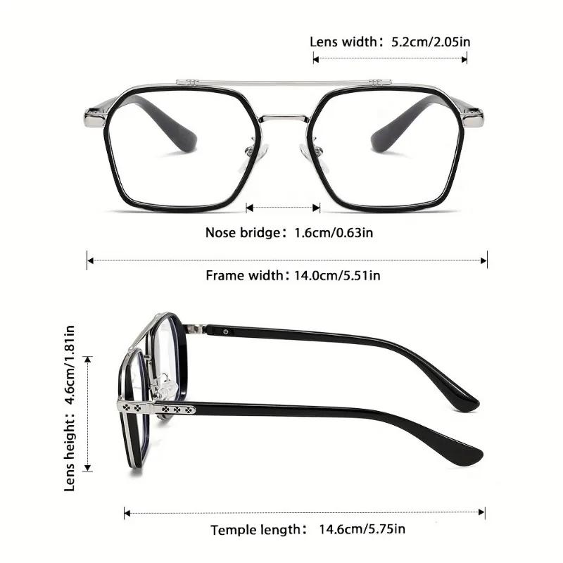 1 Pair Retro Geometric Full-Rim Glasses Unisex Fashion Eyewear for Casual & Formal Wear Ideal Gift Vintage Style Glasses