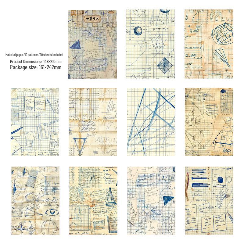 Yi Niao A5 Retro Tearable Journal Base Paper, Aged Style for Student Decorations