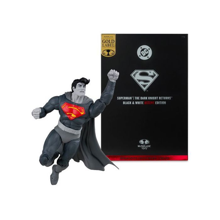 Figurine - MCFARLANE - Superman / The Dark Knight Returns (édition noir et blanc) - Gold Label - 22 articulations - 18 cm