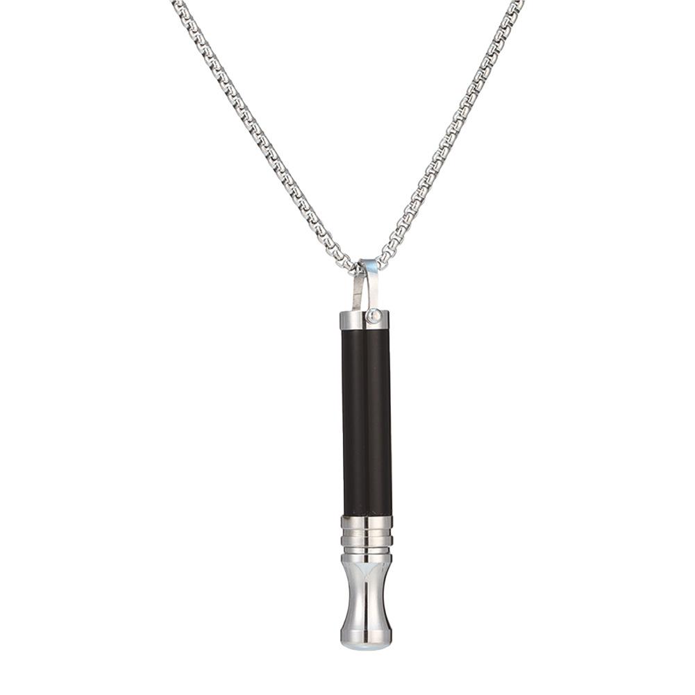 Titanium Steel Breathing Necklace for Anxiety Relief Breathlink Quit Smoking Vaping Necklace Stop Smoking Aids Fidget Necklaces