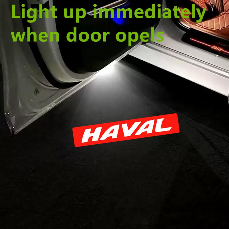 2pcs Car Door Welcome Laser Led Projector Logo Light Wireless Car Accessories For Haval Dargo H6 H2 H5 H7 H8 H9 F7 Logo