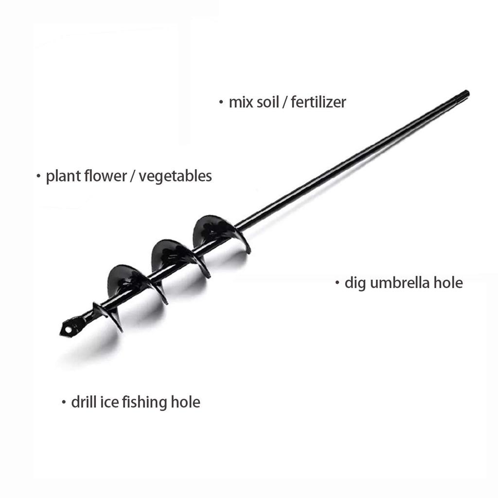 Auger Drill Bit Garden Plant Flower Bulb Auger Rapid Planter Bulb & Bedding Plant Auger for 3/8" Hex Drive Drill Earth Auger Drill Fence Post