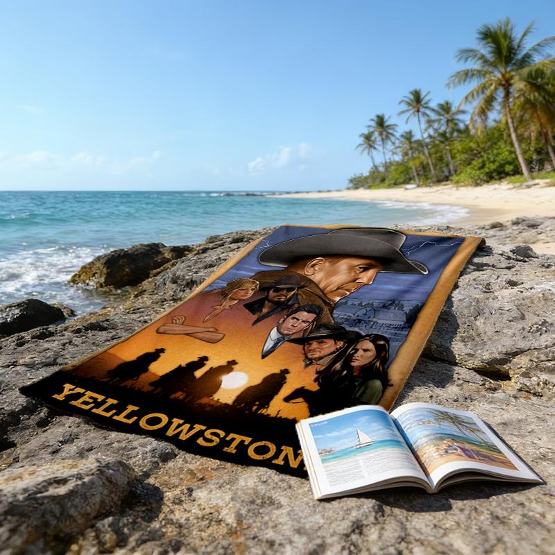 Ultra-Soft Beach Towel with Yellowstone Theme,Ideal for Pool - Camping, Diving - Perfect Travel Essential, Vibrant Beach Towel.