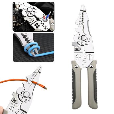 Wire Stripper & Crimper – Manual Multi-Function Pliers for Narrow Spaces, Precision Cable Cutter for 0.8-2.6 Mm, Heavy Duty Tool