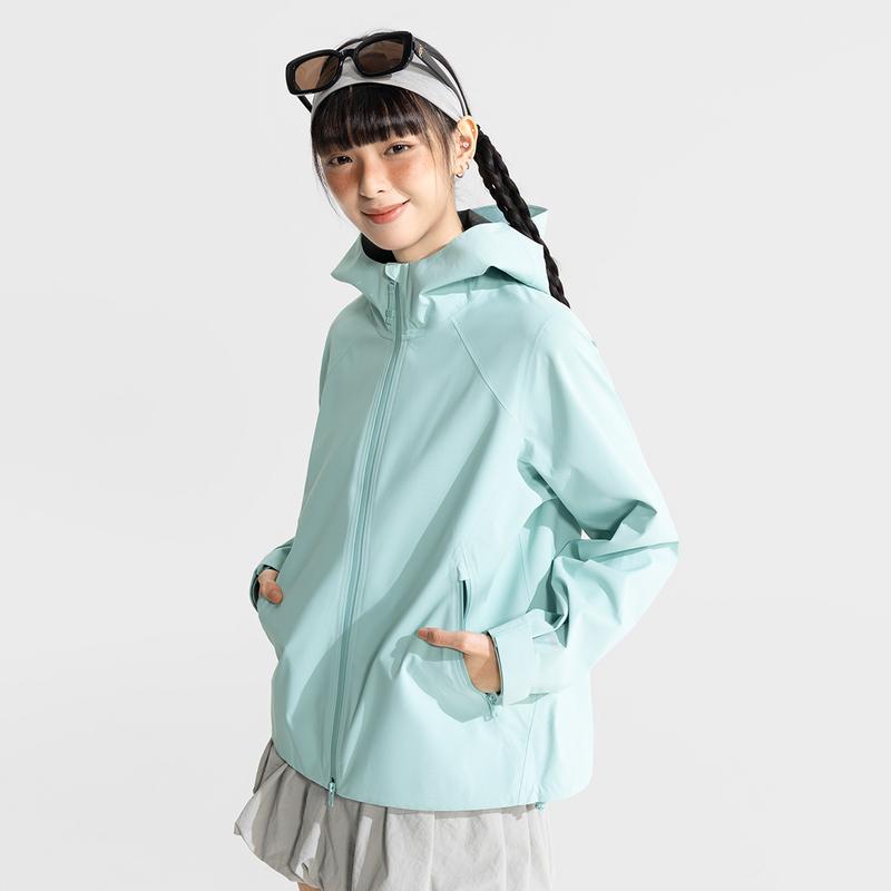 Li Ning CF Su Wan Long Jia Series Hooded Loose Simple Comfortable Waterproof Windproof Breathable Durable Rainproof Jacket Women Jacket AEMV040-4