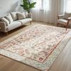 Wohnzimmerteppich Rutschfest Weich Maschinenwaschbar Fußmatte Böhmischer Rosa Blumenteppich Schlafzimmer Heimdekoration Matten Waschbare Teppiche