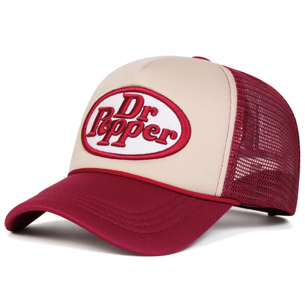 Hat Factory Heren Dr Prpper Letter Geborduurde Baseballpet Mesh Hoed Outdoor Verstelbaar Zonnebrand Vrijetijdshoed Lente Herfst Reizen Toerisme Strandvakantie wijnrode kleur/kaki
