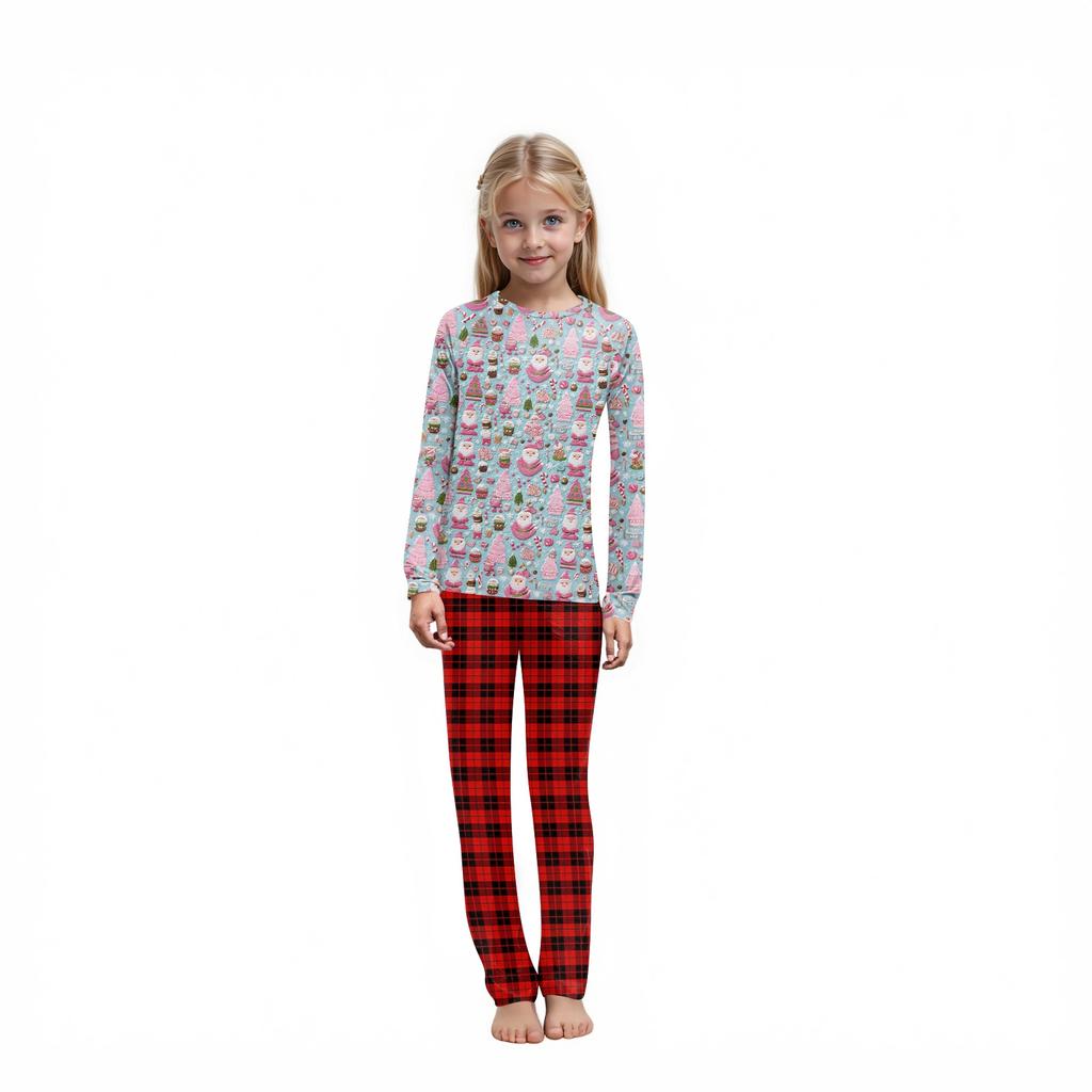 Christmas Prints Family Matching Long Sleeve Tops+Pants Set Family Matching Sets