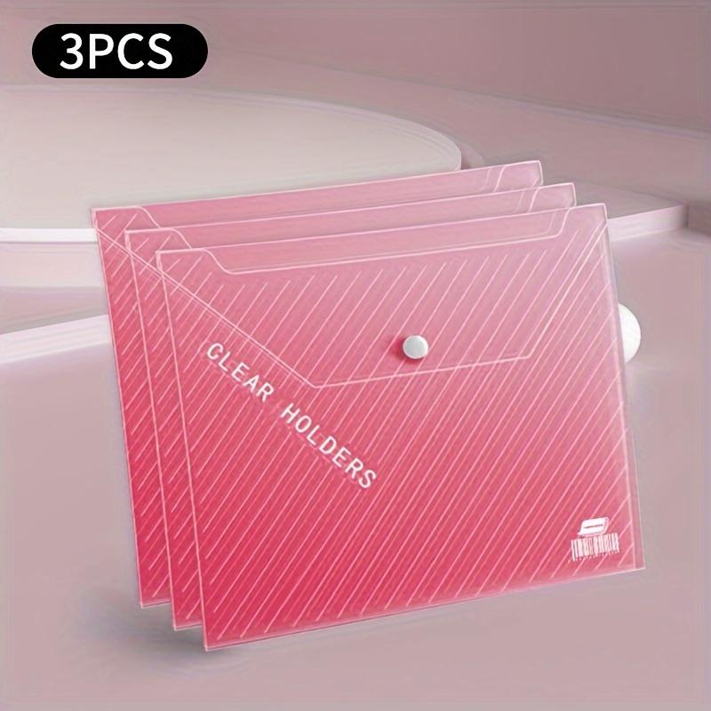 

Large Capacity Pink A4 File Bags - 3/7pcs, Transparent Office & Study Organizer Storage Pouches рожевий