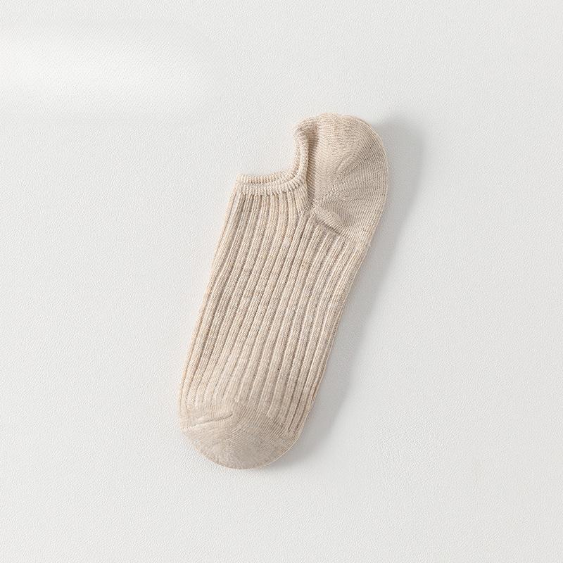 Women's Summer Thin Cotton Anti Bacterial Odor Breathable Shallow Mouth Invisible Non Slip Heel Socks