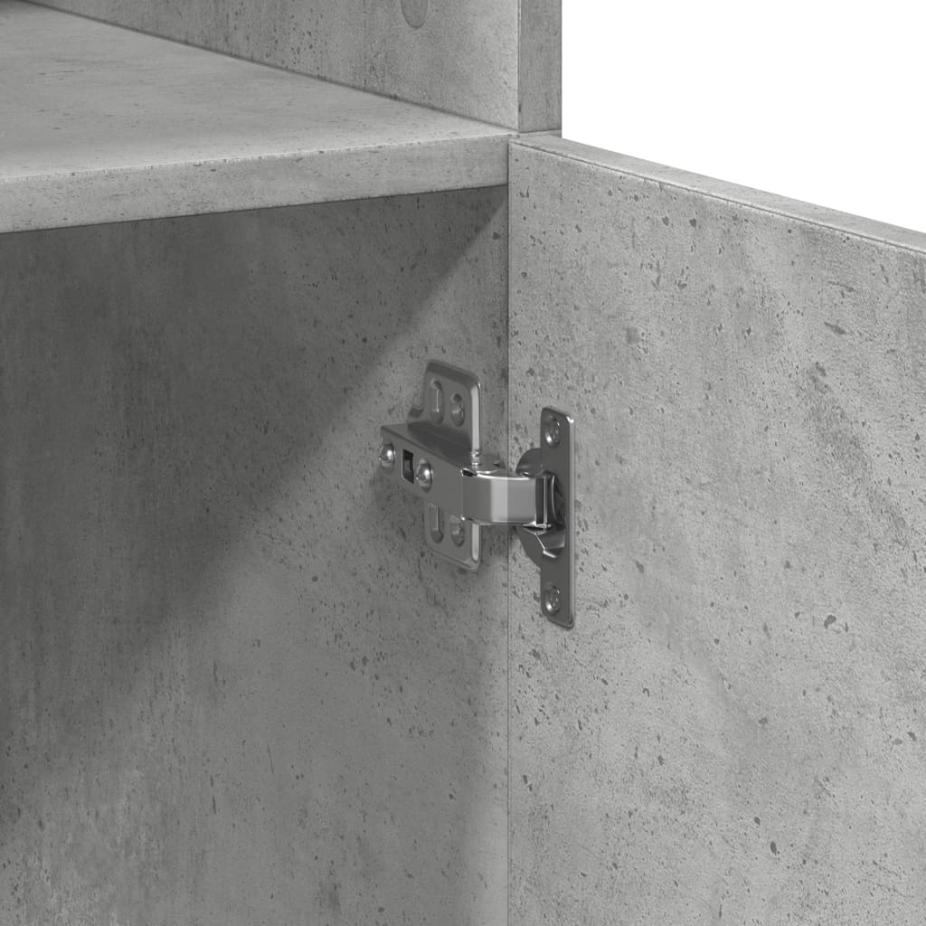 Tall Cabinet Concrete Grey 70 X 42.5 X 225 Cm Particleboard