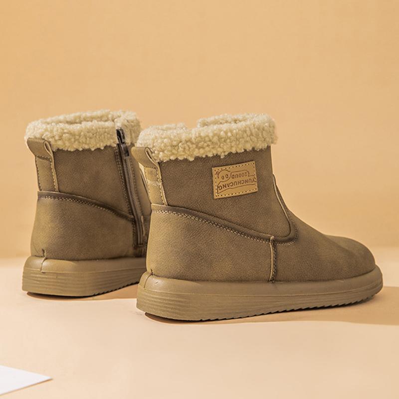 Ekte Lær Snøstøvler Dame V vintersko Vanntett Varm Plysj Kald Vinter Damer Ankelstøvletter Sklisikker Plussstørrelse 41