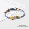 Handmade Red Rope Bracelet with Gold Pendant - DIY Semi-Finished Concentric Knot for Couples