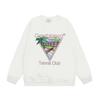 Casa spring and summer fantasy door starry sky castle casa letter long sleeve crew neck sweater couple T-shirt men and women couples