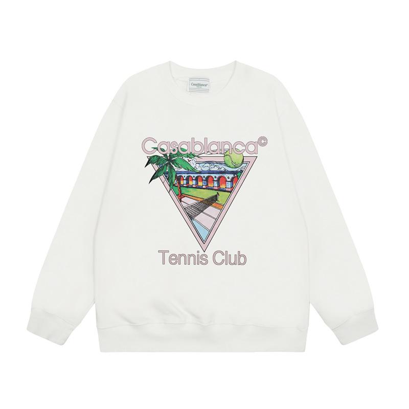 Casa spring and summer fantasy door starry sky castle casa letter long sleeve crew neck sweater couple T-shirt men and women couples