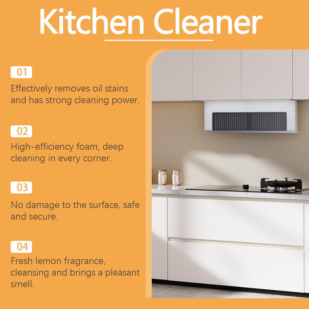 Jue-Fish Kitchen Degreaser Foam Cleaner Heavy Oil Cleaner for Range Hood Stovetop Kitchen Cleaner Foam