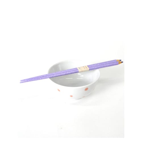 Aoba Chopsticks, Dishwasher Safe, Natural Wood, Colored Pencils, Pretty Purple, 22.5cm