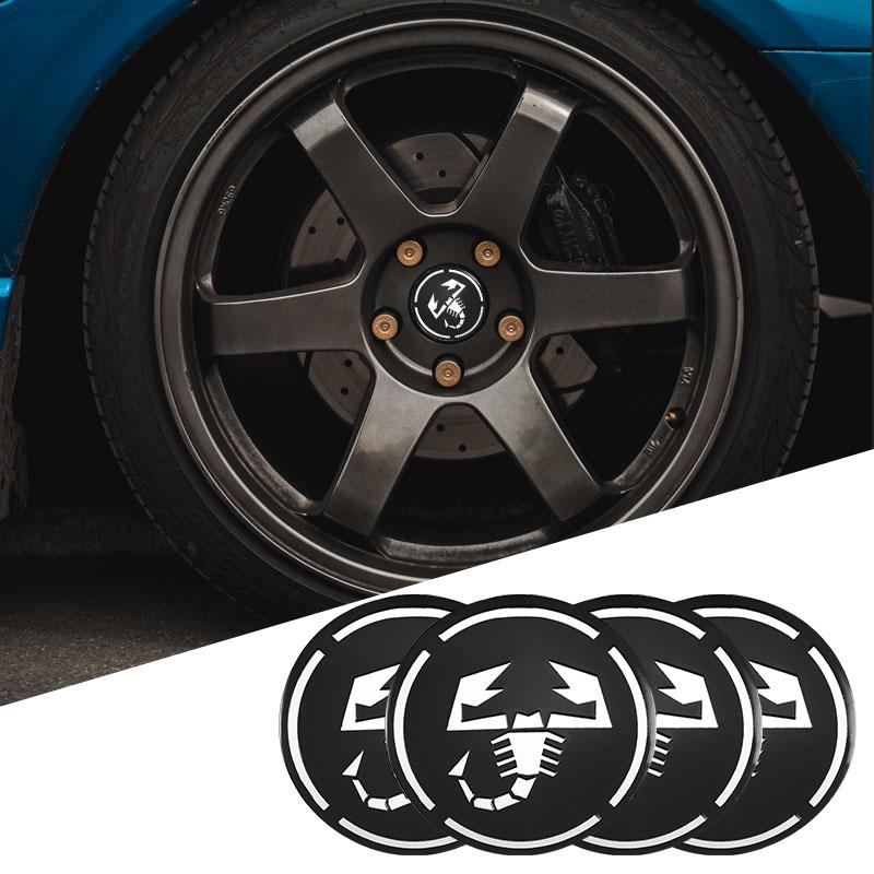 4Pcs 56mm Aluminum Alloy Car Wheel Center Sticker For Fiat Abarth 500e Panda Tipo FR Argo Freemont Viaggio Bravo Punto Doblo