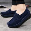 Cow Suede Slip-on Loafers Women Fashion Platform Shoes Non-slip Walking Rocker Shoes Elegant Mother Shoes