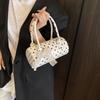 Fashion Korean Niche Handbag Handbag Women'S High-End Light Luxury Polka Dot Cylinder Bag Messenger Bag