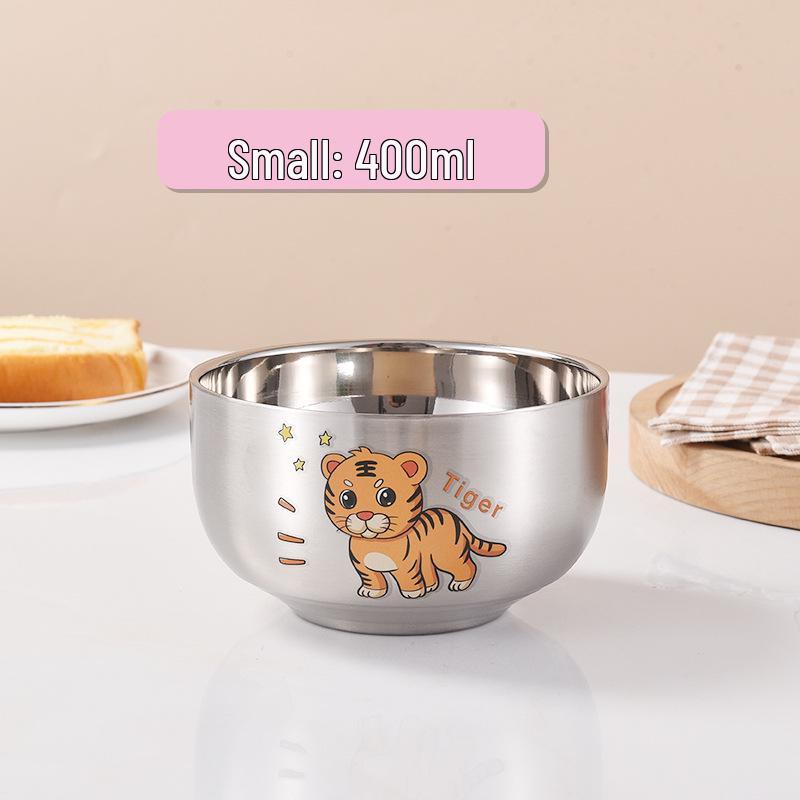 Children's Cartoon Zodiac Insulated Stainless Steel Bowl - Food Grade, Double Layer, Anti-Fall Design