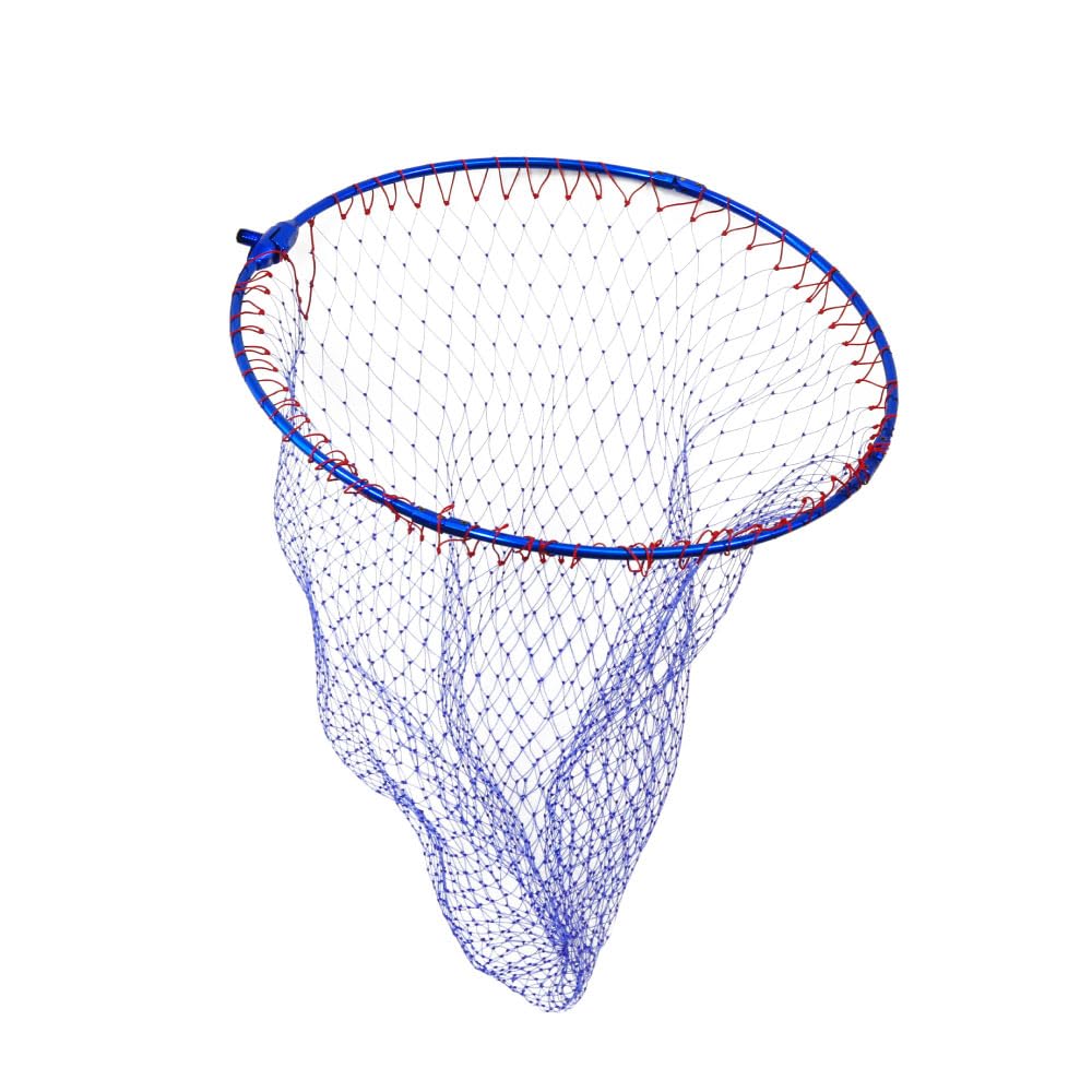 Folding Landing Net, 45cm/50cm, 3-tier mesh, Blue, Folds into Four (45cm)