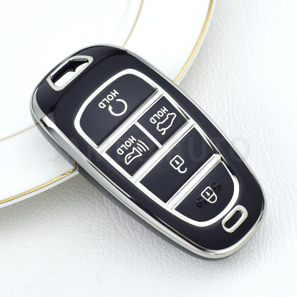5 Buttons TPU Car Key Case For Hyundai Sonata Palisade Tucson Staria Loniq Santa Fe Nexo Key Cover Holder Protector Key Chains