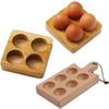 Handle Wood Egg Holder Double Row Wood Egg Tray Sturdy Egg Organizer Rack  Countertop