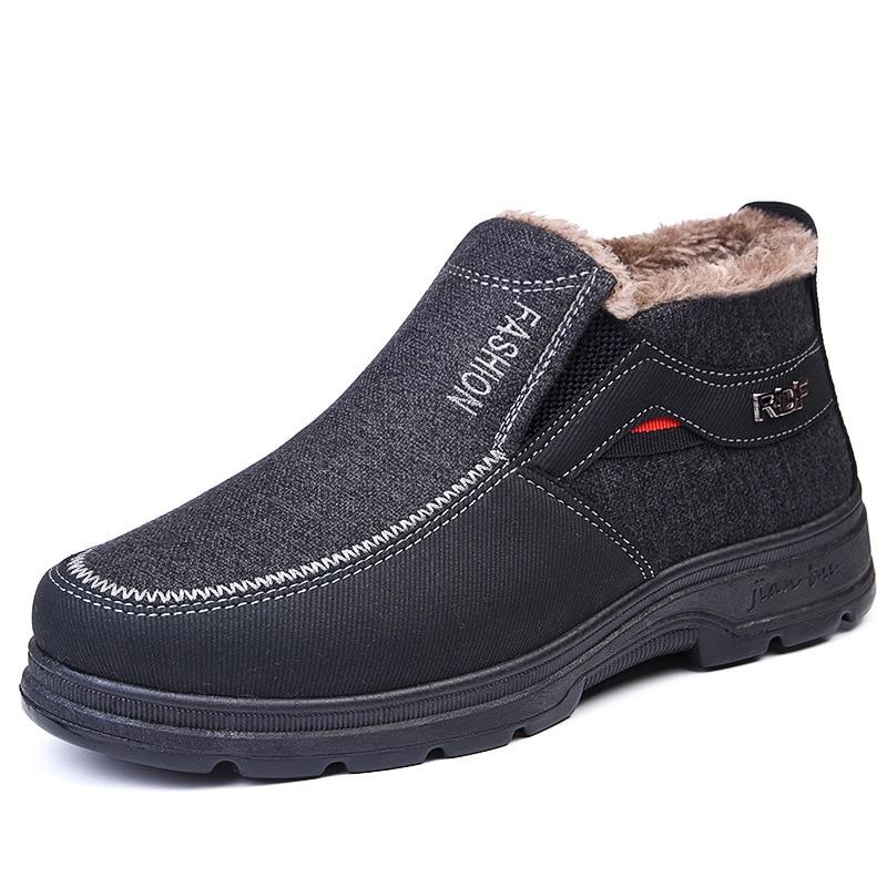 Winter New Men 'S Cotton Shoes Plush Thickened Middle Aged And Elderly Cotton Boots High Top Warm Shoes