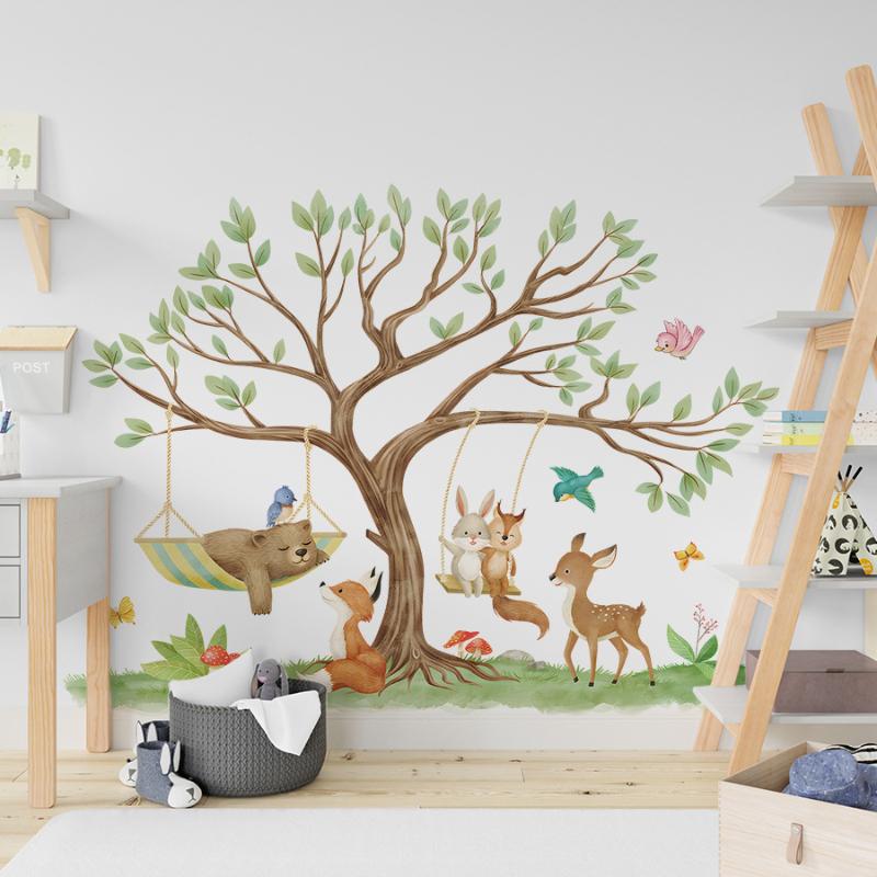 Lekfulla Djursgungor Väggdekaler Intressant Heminredning För Vardagsrum Sovrum Dekoration