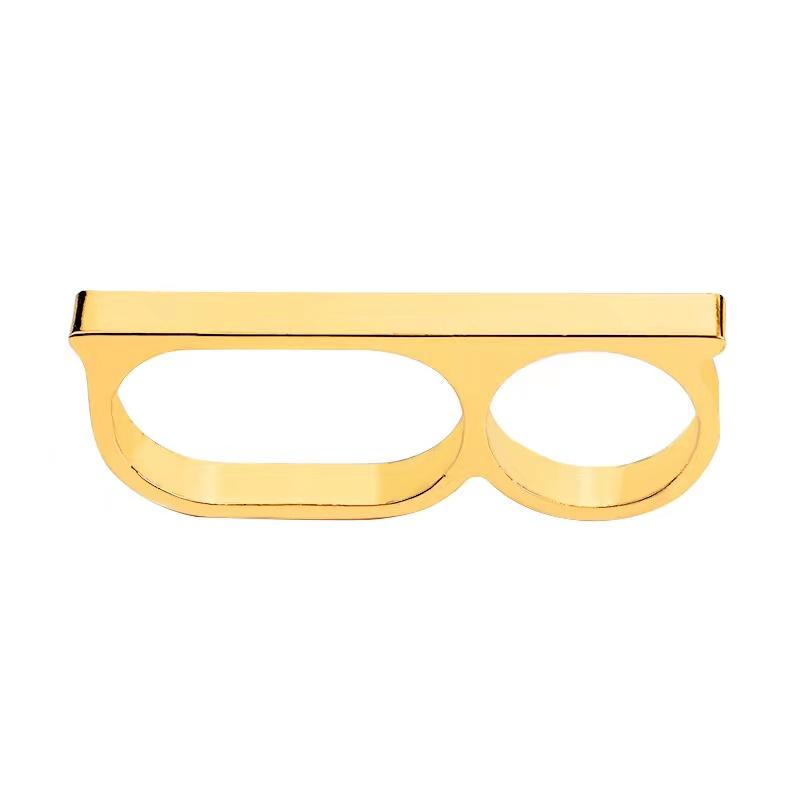 

Преувеличенное кольцо на два пальца мужское кольцо для защиты и нападения хип-хоп кольцо на костяшку панка bague homme Мужские подарочные кольца