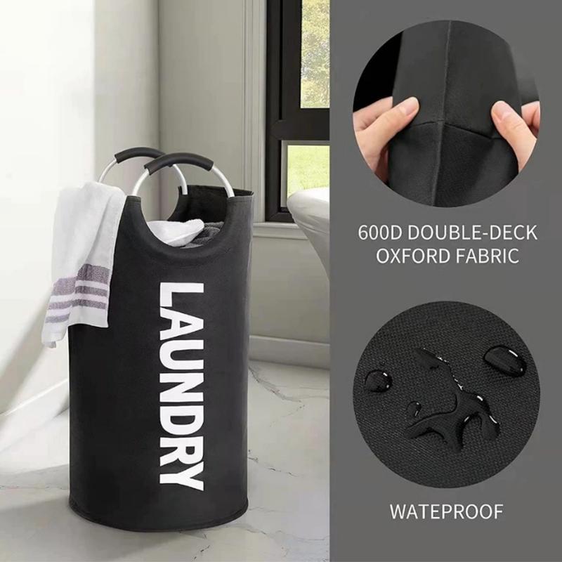 90L Super Large Laundry Basket Oxford Fabric Waterproof Laundry Bag Dirty Clothes Storage Basket Foldable Laundry Basket Travel