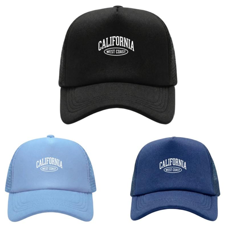 California Printed Adjustable Baseball Cap Classic Snapback Dad Hat Breathable Mesh Hat Golf Fishing Outdoor Sun Cap