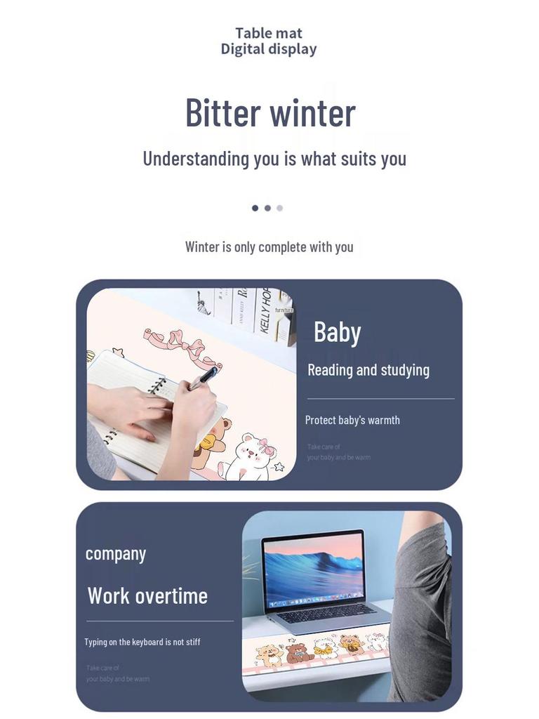 Smart Heated Desk Mat: Large Thickened Mouse Pad with Constant Temperature, Timer, and Touch Switch for Office Use