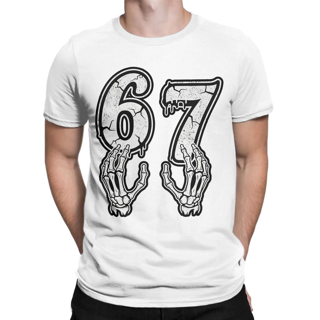 Men's Six Seven Italian Brainrot 67 T Shirt Cotton Clothing Awesome Short Sleeve Round Collar Tee Shirt Printing T-Shirts