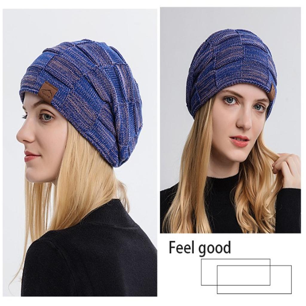 Winter Teenagers Beanie Hat Slouchy Plush Liner Hat Checkered Pattern Hat Adult Winter Shopping Taking Photo Supplies