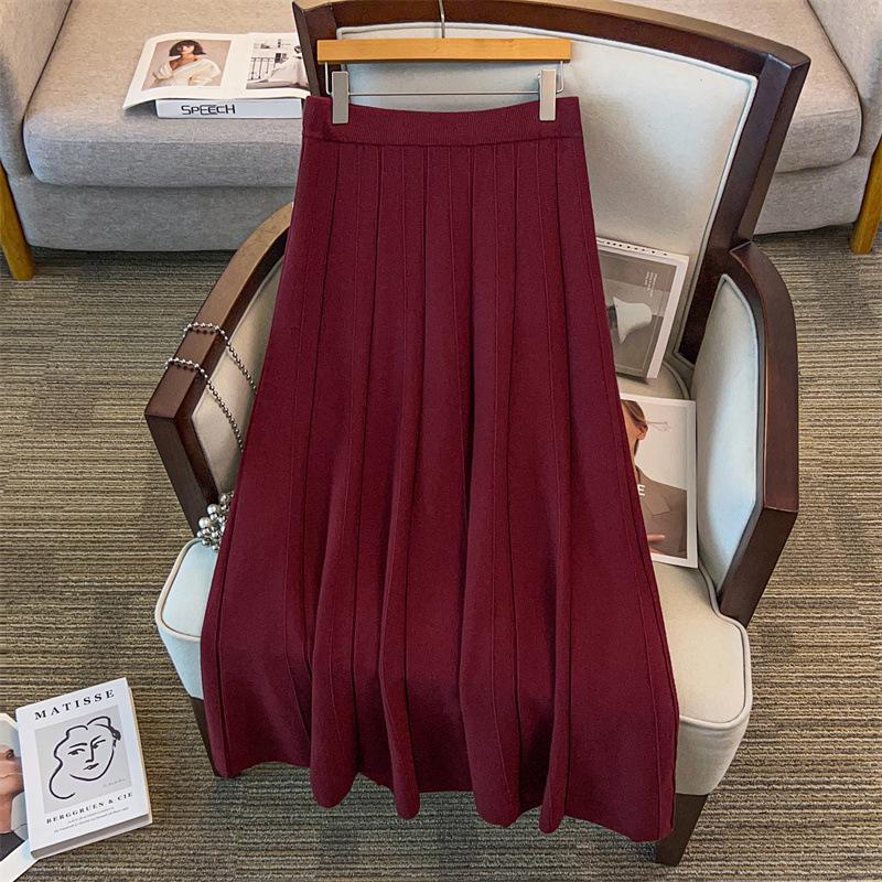 Plus-Size A-Line Sweater Skirt for Women - Slimming, Long, and Loose Fit