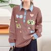 ZANZEA Women Casual Turn Down Collar Long Sleeve Plaid Print Blouse