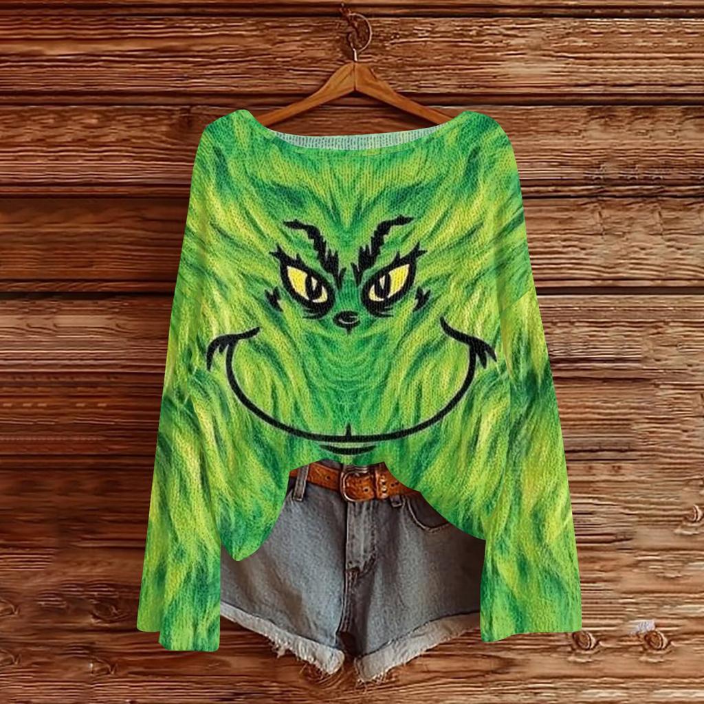 Christmas Sweatshirts For Women Knit Sweater Cute Shirt Fall Crewneck Pullover Tops