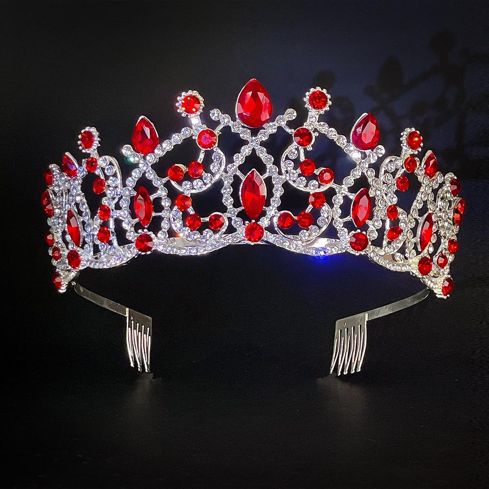 Baroque Crystal Rhinestone Tiara Crown Adjustable Bridal Comb Headpiece for Weddings Prom Queens Photo Shoots Gift-Ready Zircon
