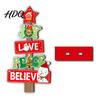 Stable Base Christmas Decor 2D Wooden Tabletop Ornaments Xmas Tree Santa Holiday Home Accents Snowman Sign with Stand Party Decorations Small Gifts