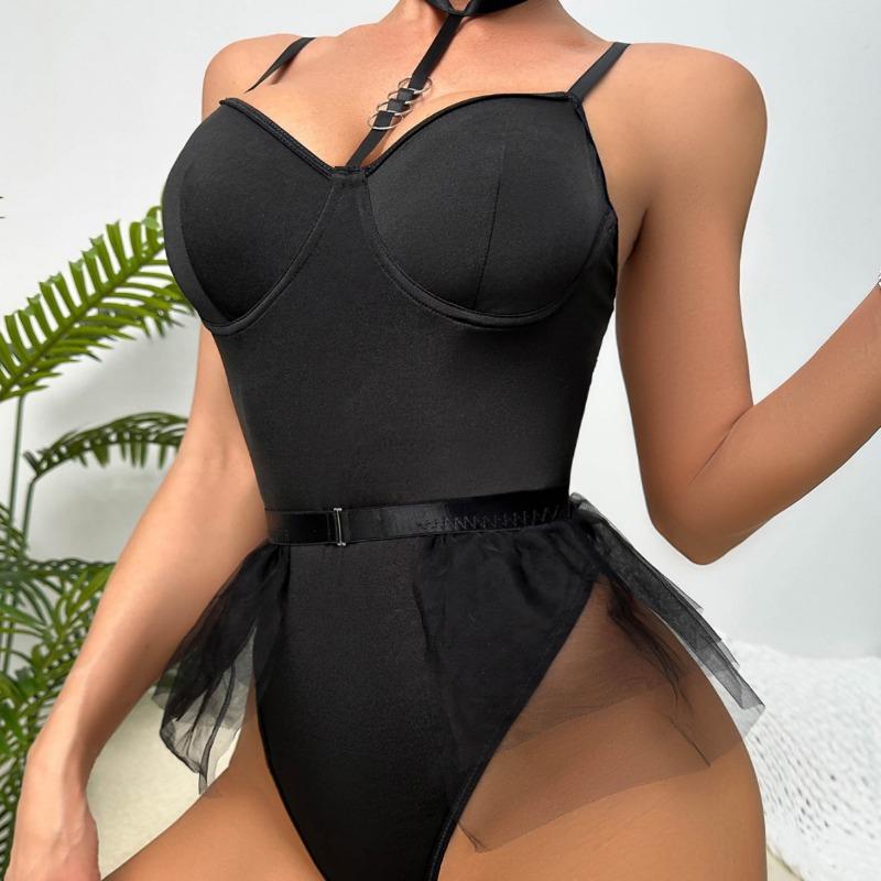New sexy mesh tent skirt edge one-piece erotic underwear set