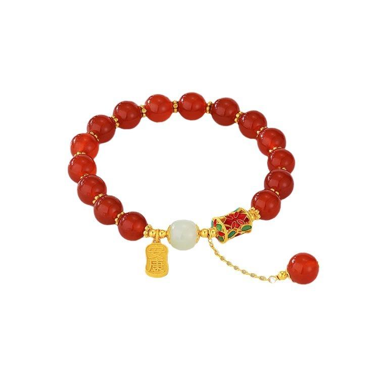 Red Agate Chalcedony Bracelet for Women, Red Bean Bracelet, a Birthday Gift for a Girlfriend from a Close Friend